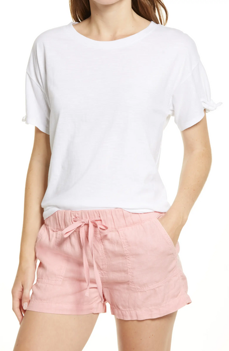 Caslon Tie Short Sleeve T-Shirt In Blue Cornflower Size XL