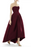 Alfred Sung Strapless High Low Satin Gown Dress Burgundy Size 10 NWT