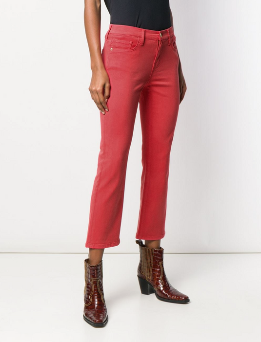 Current/Elliott The Kick Crop Jeans In Poinsettia Red Size 26 $270