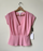 Leith Women's Short Sleeve V Neck Peplum Top In Pink Orchid Size XS $39