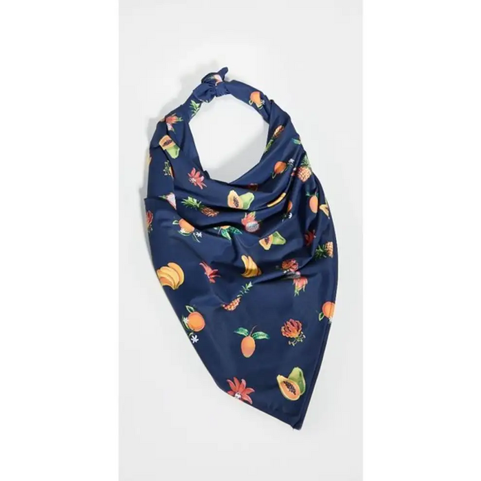 We Wore What Womens Bandana Cover Up Blue Fruit Multi Use One Size Top Swim New