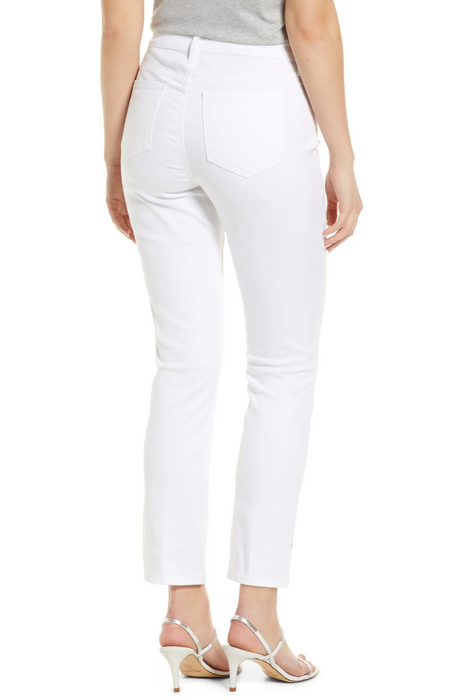 NYDJ Curves 360 Slim Straight Ankle Jeans - Optic White size 2