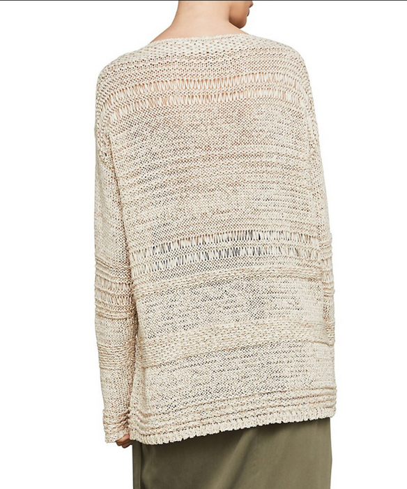 BCBGMAXAZRIA Women's Relax Mixed Stitch Sweater In Plaster Combo Size XS $220