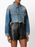 Grlfrnd Eve Cosmic Ray Pearl Embellished Denim Trucker Jacket $460 size M