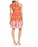 Eliza J Floral High Neck Fit & Flare Dress In Orange Size 4