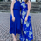 NSR Dorothy Ruffle Midi Dress-Bleu Cobalt Taille XL-NWOT