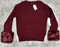 Love Token women's l Faux Fur Cuff Knit long sleeve Sweater Wine Size L $139