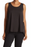 H HALSTON STUDIO Crossover Surplice Back Cotton Tank Top In Black Size M