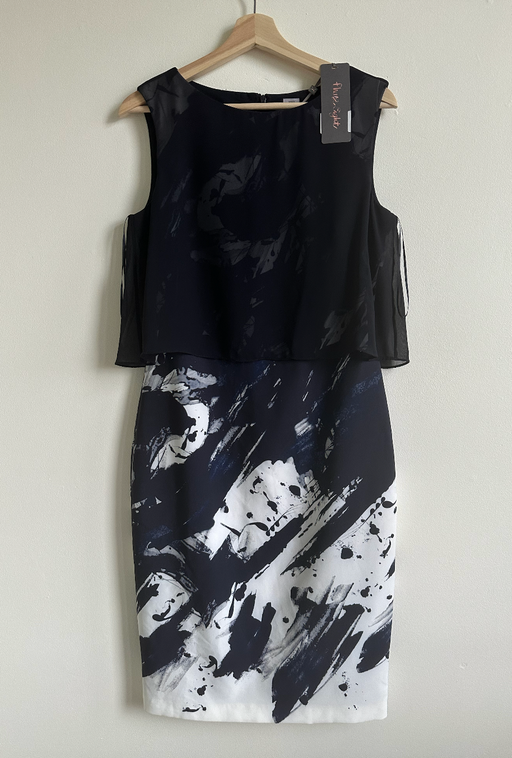 Phase Eight Della Layered Dress Navy/Ivory Size 8US 12UK $240
