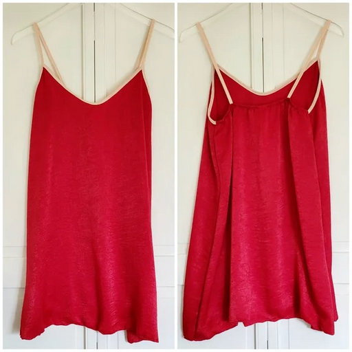 Cozy Rozy Women's Slip Short Nightgown Red Size M