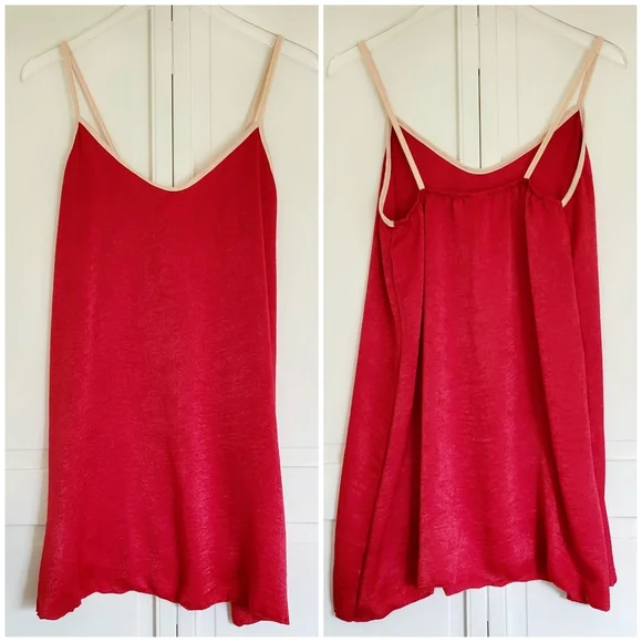 Cozy Rozy Women's Slip Short Nightgown Red Size M