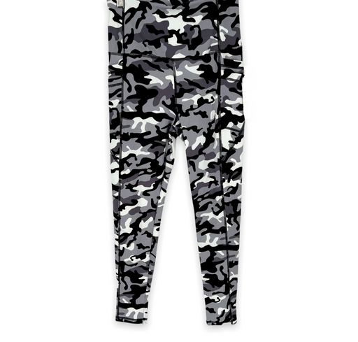 Nicole Miller Women's Sport High Rise Leggings Urban Camouflage Grey Large $68