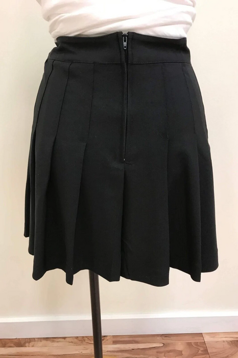 Love Tree Junior Women's tennis Pleated Mini Skirt w/ Back Zipper - Size M BLACK