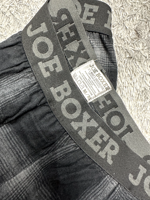 Joe Boxer Plaid Pajama Flannel Jogger Pants In Gray Size M