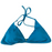 Soutien-gorge de bain haut triangle surélevé CHELSEA28 en bleu sarcelle céleste en taille XL