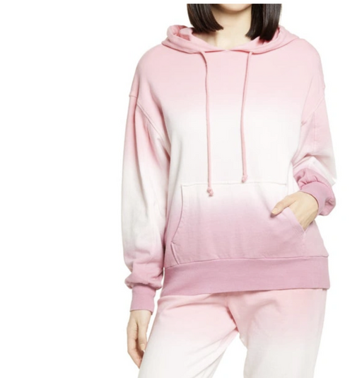 BP. Women's Oversized Hooded Sweatshirt In Pink Dip Dye Size XS