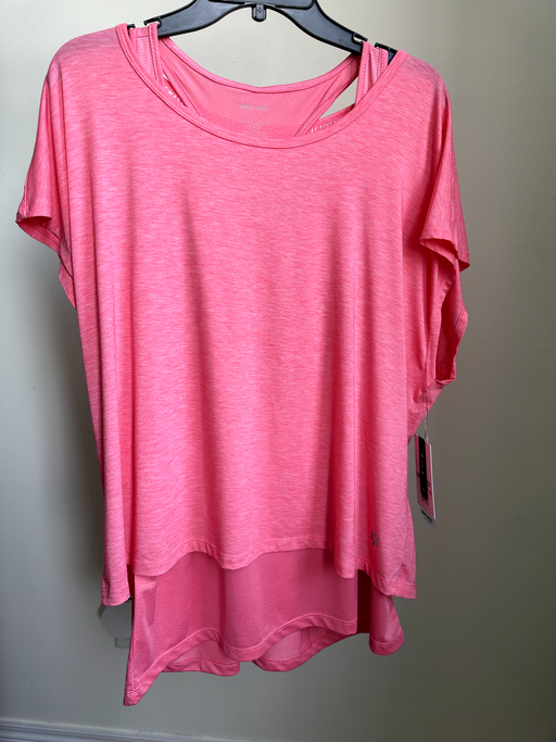 Nine West Active Womens size Large top 2 in 1 short sleeve L in pink 42$