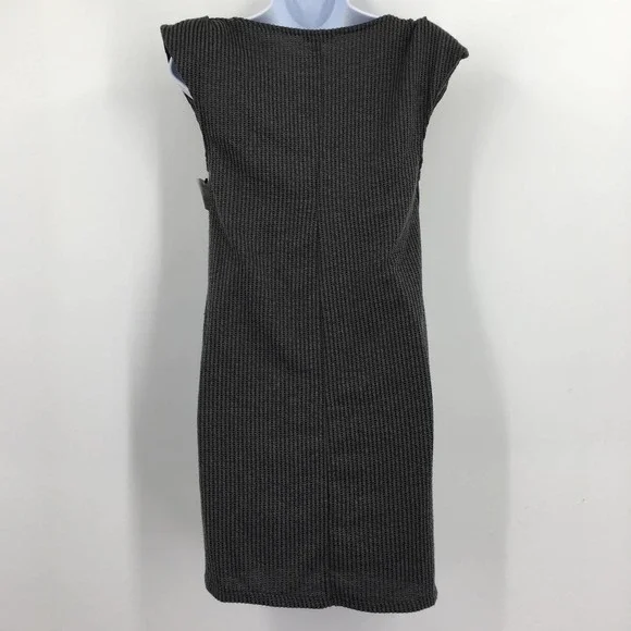 Susina Padded Shoulder Mini Dress In Black Grey Size S