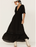 Wishlist Apparel Woman's Crochet Trim Maxi Dress In Black Size M $130