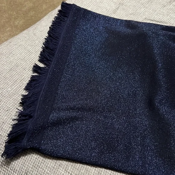 NANETTE nanette lepore Fringed Sweater Dress size XL $129  navy shimmering