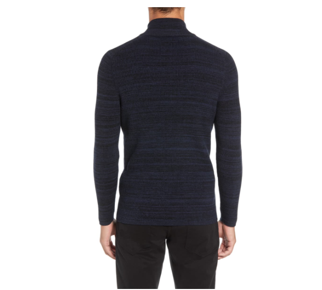 Vince Camuto Men's Quarter Zip Mock Neck Sweater In Navy Size M $145