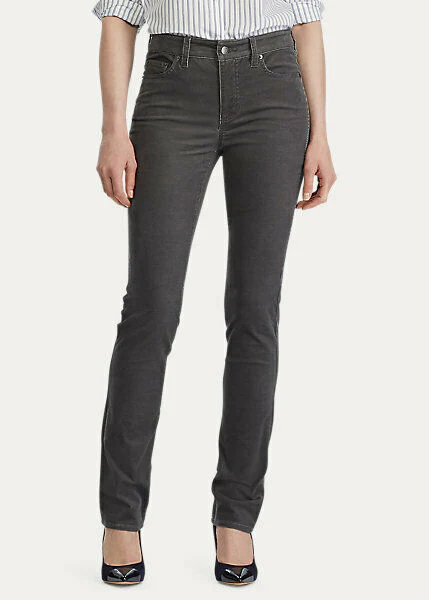 Lauren Ralph Lauren Jeans Women's Regular Size 8 GREY Corduroy Slim Stretch $125