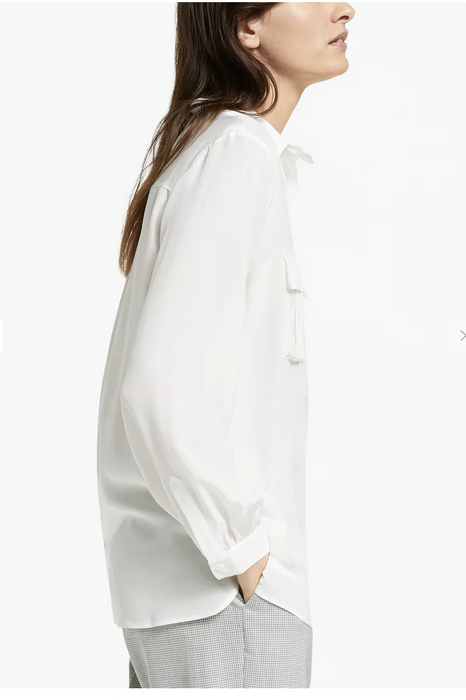 CLUB MONACO Safari Silk Long Sleeve Shirt  size XS in ivory