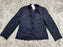VINCE CAMUTO Blazer en tweed métallisé à volants pour femmes en bleu marine classique taille 6