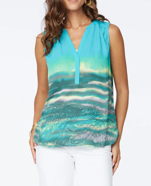 Curves 360 By NYDJ Perfect Sleeveless Blouse Madeira Bay CGGT3889 Size XS $79