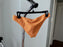 Topshop Crinkle Ring High Leg Bas de bikini en orange gingembre taille 8 US / 12 UK