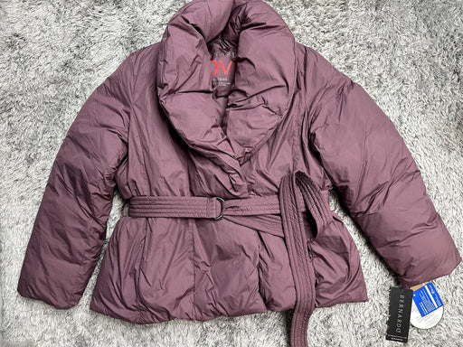 BERNARDO   Shawl Collar Belted Puffer Jacket in light purple size XL $300