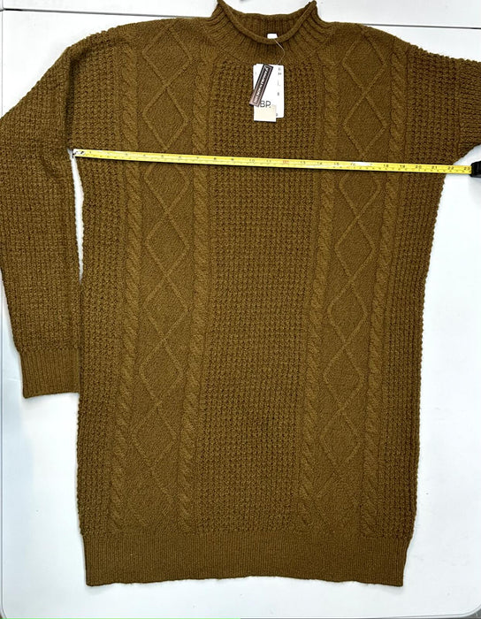 NEW BP Cable Knit Sweater Dress Olive Green Women's Size Small