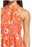 Eliza J Floral High Neck Fit & Flare Dress In Orange Size 4