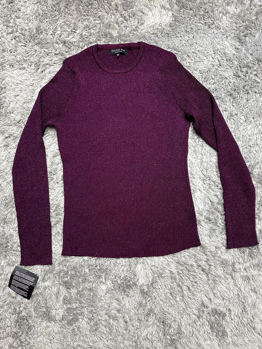 Rachel Roy Collection Metallic Ribbed Sweater In Victorian Violet Size XXL