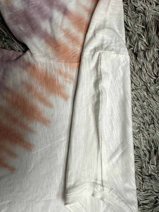 Kyodan Tie Dye Short Sleeve Crop cotton Top S in coral