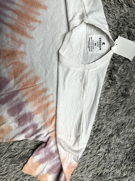 Kyodan Tie Dye Short Sleeve Crop cotton Top S in coral