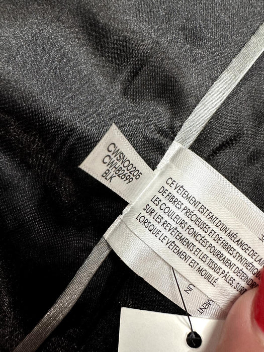 Calvin Klein Single Breasted Cashmere Wool Blend Reefer Coat Black Size 6 $400