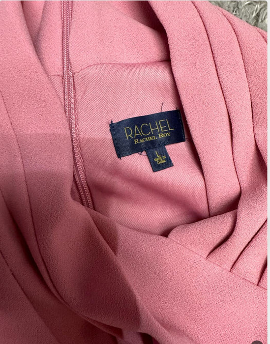 RACHEL ROY Assymetrical Halter Sheath Crepe Dress - MSRP $110 in pink