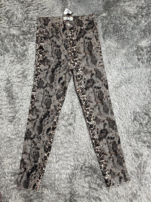 Free People High Rise Jegging Jean two faced snakeskin Raw Hem Sz 27 OB1026916