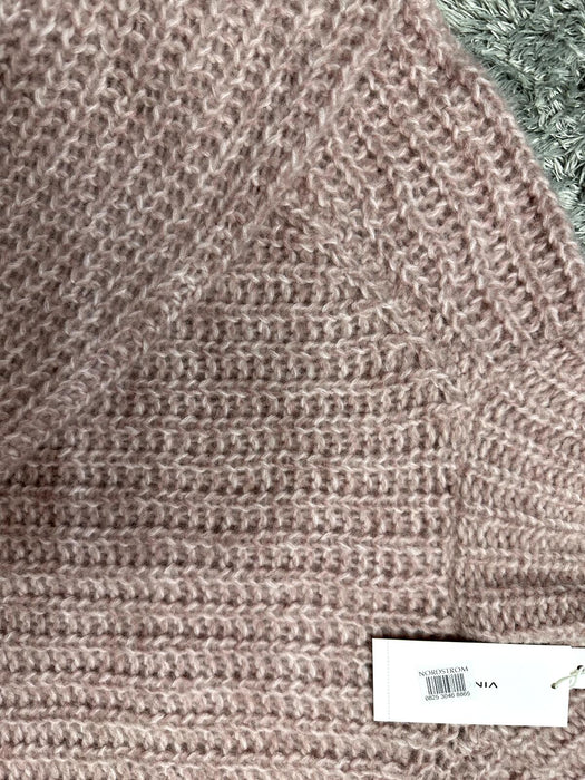 Vince $425 Women's Marled Raglan Rib Knit Pullover Sweater Pink Beet Root Size L