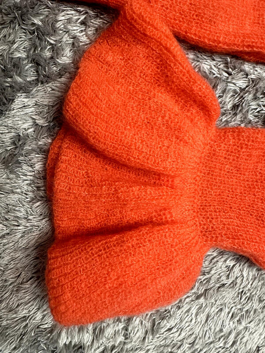 Essentiel Antwerp Chester Mohair & Wool Blend V Neck Sweater Orange Size M $360