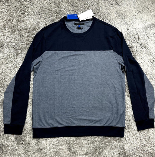 Vince Camuto Colorblock Crew Neck Fit Pima Cotton Sweater Pullover Mens L $85