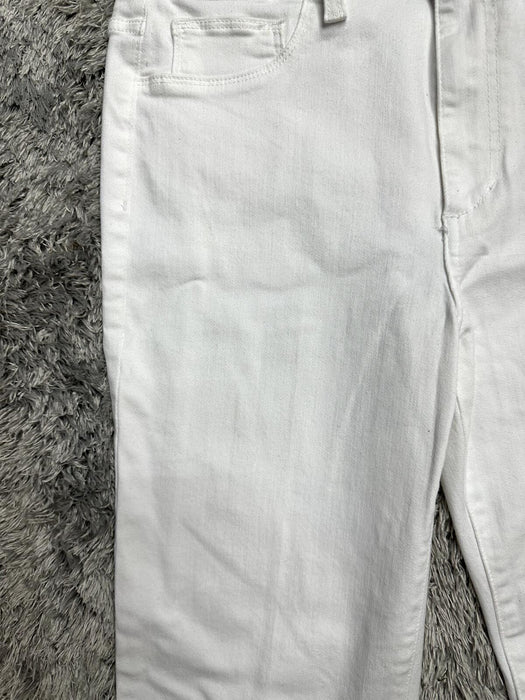 Joe's Jeans The Hi Honey High Waist Raw Hem Crop Bootcut Jeans Size 32 in white