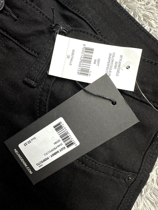 Neuw Men's Iggy Skinny Fit Tapered Jeans Black Denim Size 32x32 NWT