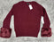 Love Token women's l Faux Fur Cuff Knit long sleeve Sweater Wine Size L $139
