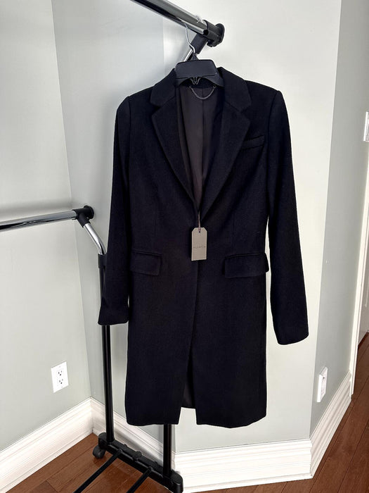 All Saints Women's Indra Wool Coat In Black Size 4US 8UK $650 fits like XS