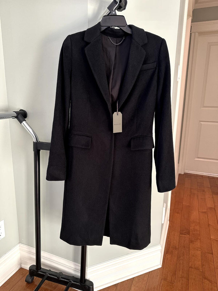 All Saints Women's Indra Wool Coat In Black Size 4US 8UK $650 fits like XS