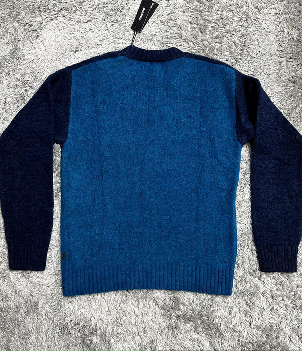 DIESEL Men Plaid K, Shetl Pull Over Sweater made in Italy size M $280 in blue