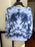 TopShop Women's size 4-6 Sweater Blue Tie Dye Crew Neck Long Sleeve Sweatshirt