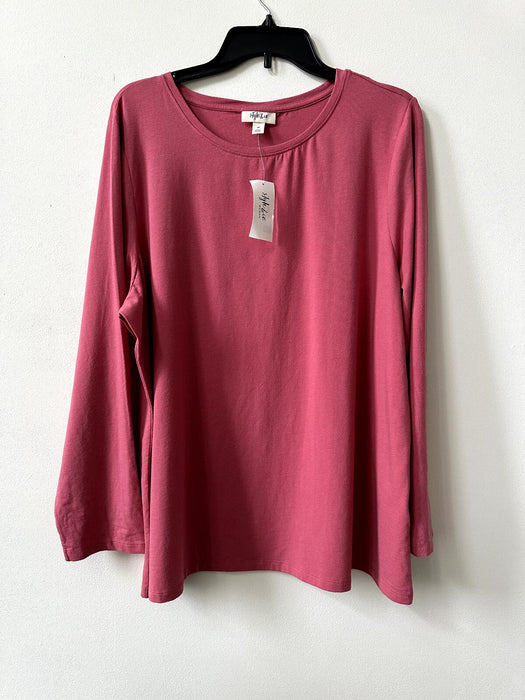 Style & Co.  Plus Solid Long-Sleeve Crew Neck Shirt Size 3X in pink